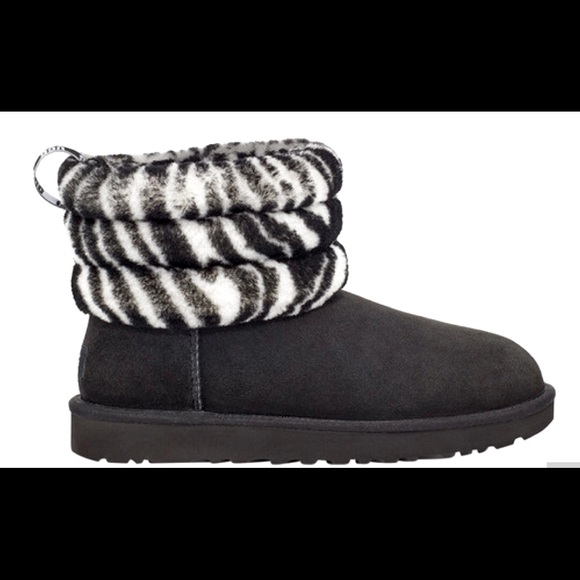 UGG Shoes - Ugg Fluff Mini Quilted Zebra Booties